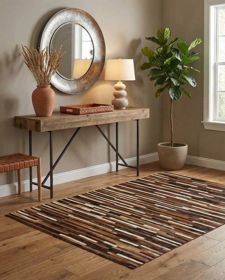 Detail image of 5' 1 x 7' 10 Cowhide Leather Rug