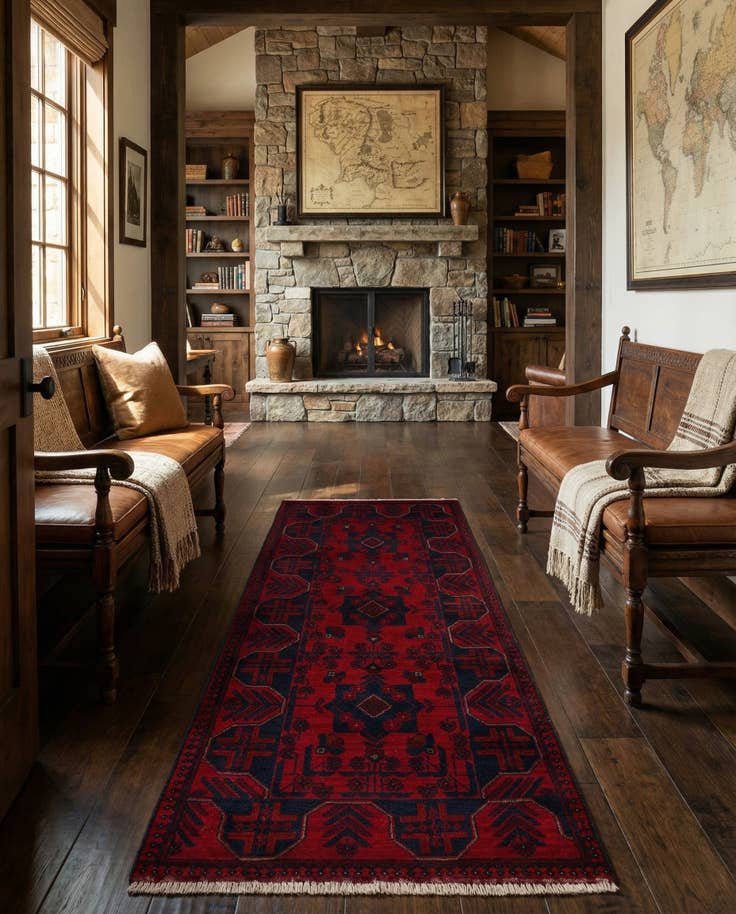 Detail image of 2' 8 x 6' 6 Hand Knotted Khal Mohammadi Wool Runner Rug
