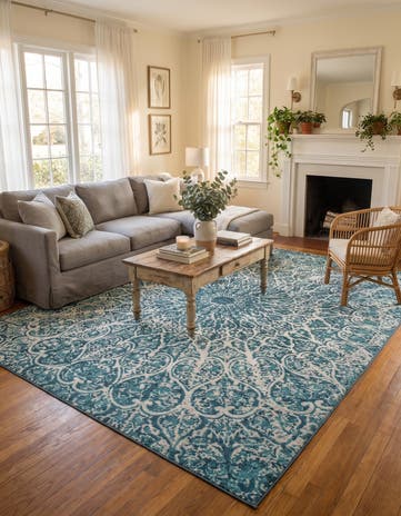 Turquoise Monte Carlo Rug