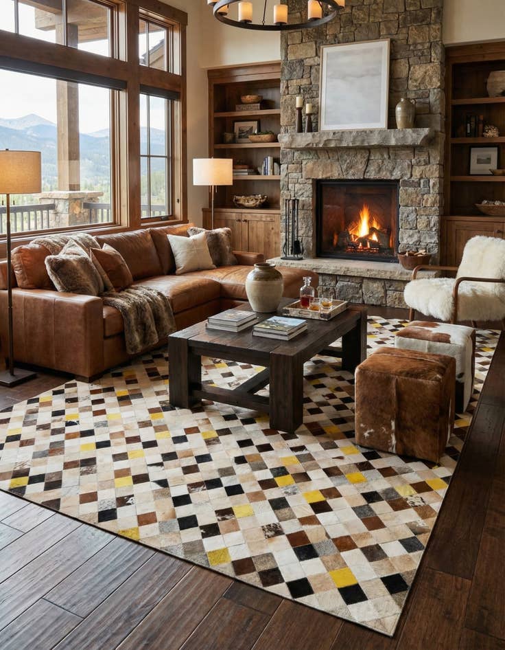 Detail image of 7' 11 x 10' Cowhide - Patchwork Rug