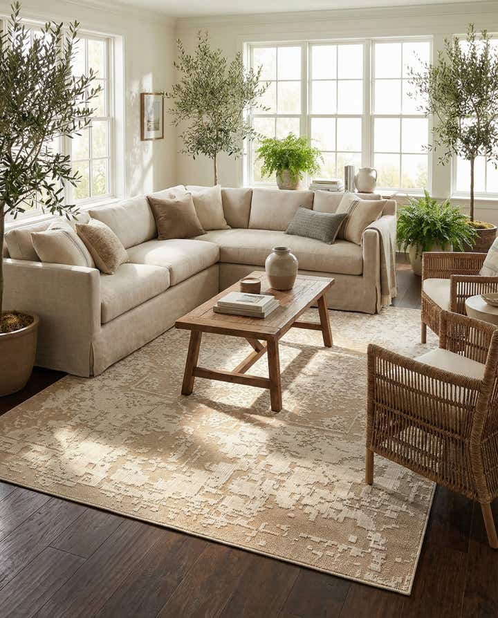 9' x 12' Easy-Clean Traditional Indoor / Outdoor Rug