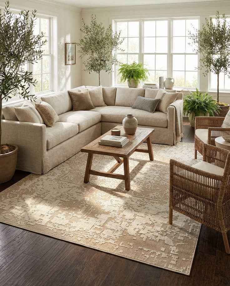 Detail image of 9' x 12' Easy-Clean Traditional Indoor / Outdoor Rug