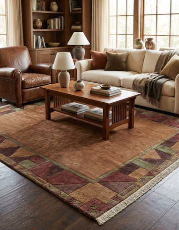 6' 9 x 7' 3 Hand Knotted Tibet Wool Square Rug