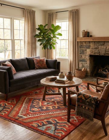 5' 6 x 8' 4 Hand Knotted Darya Wool Rug