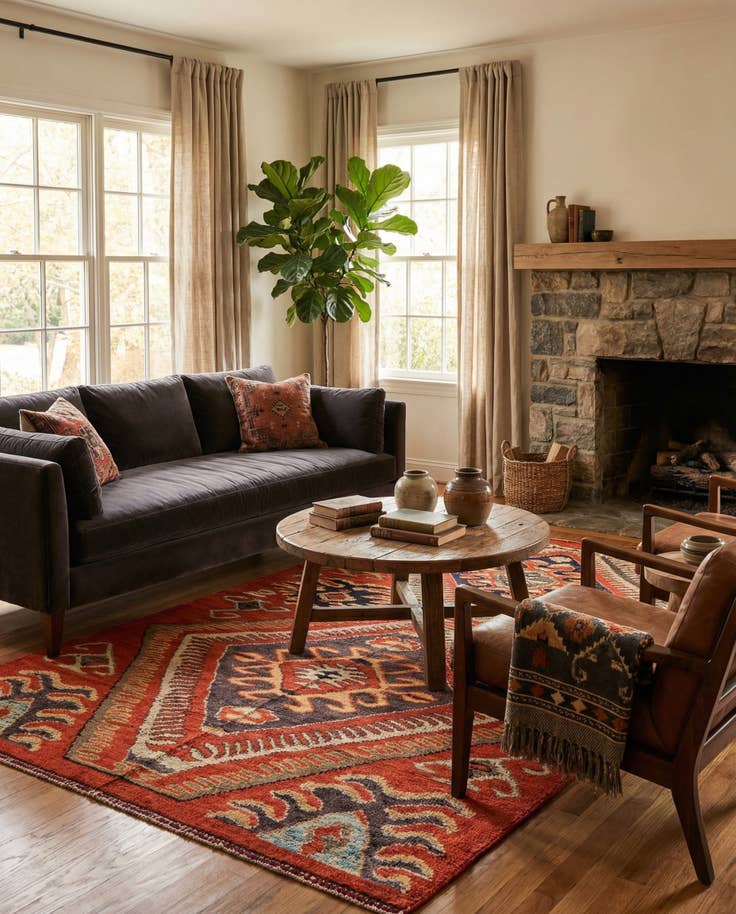 Detail image of 5' 6 x 8' 4 Hand Knotted Darya Wool Rug