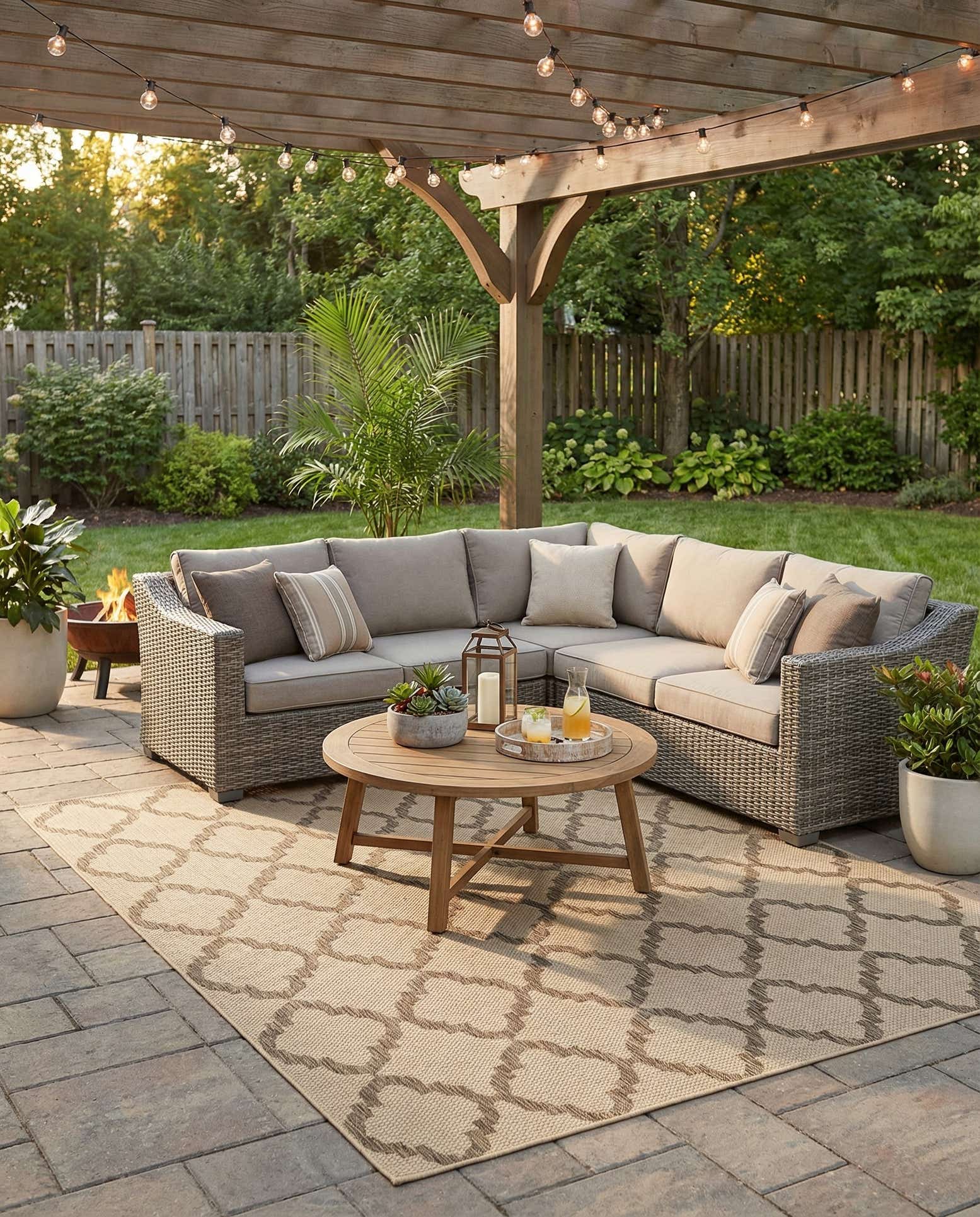 8' x 11' 4 Easy-Clean Lattice Indoor / Outdoor Rug