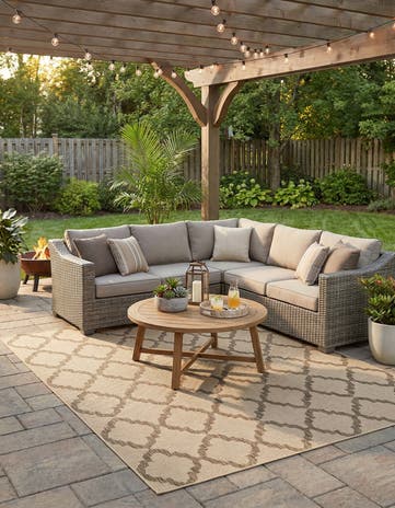 8' x 11' 4 Easy-Clean Lattice Indoor / Outdoor Rug