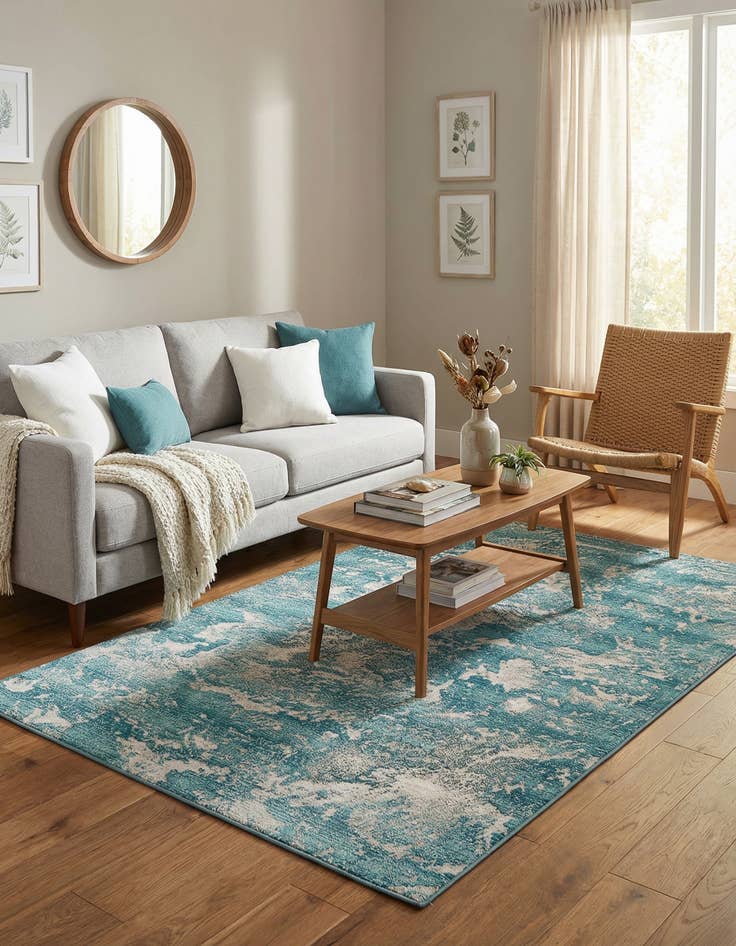 Detail image of  5' x 8'  Washable Modern Indoor / Outdoor Rug