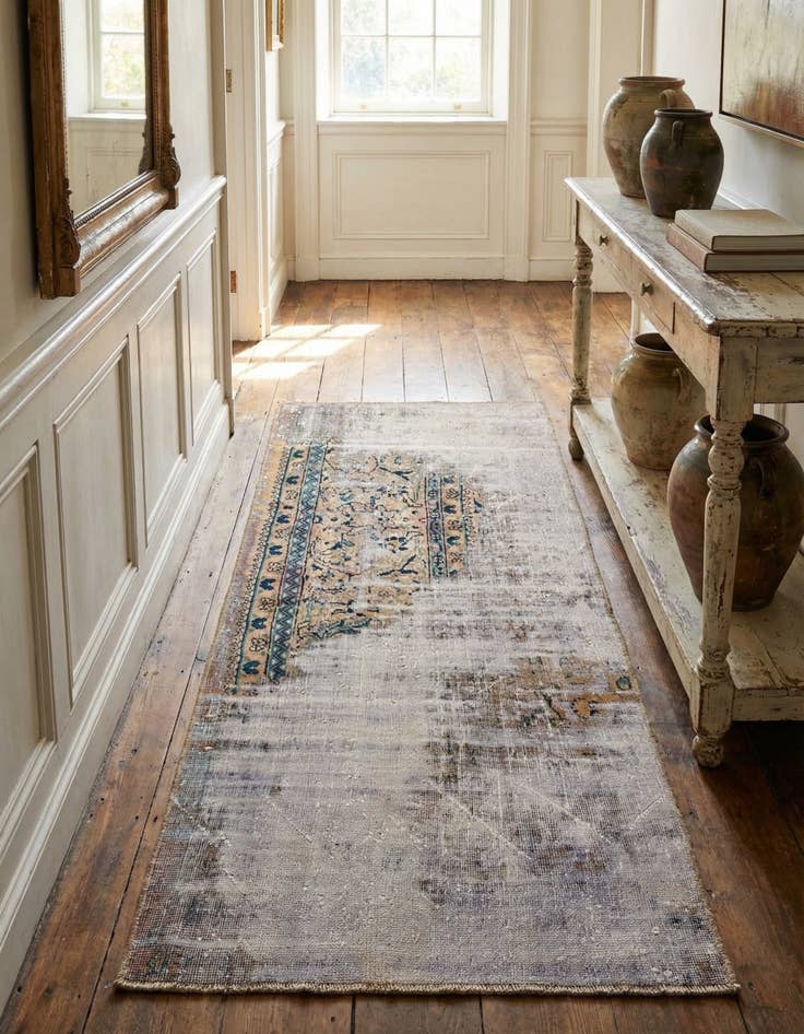 Detail image of  2' 8 x 5' 9  Hand Knotted Ultra Vintage Persian Wool Runner Rug