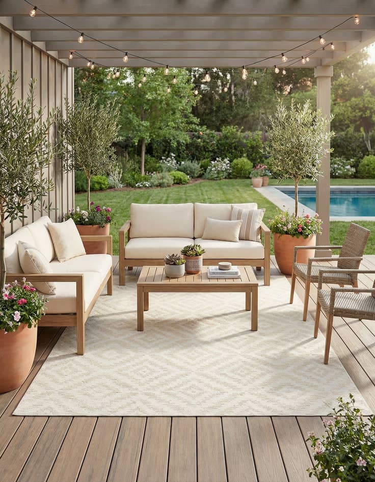 Detail image of 9' x 12'  Washable Sabrina Soto Indoor / Outdoor Rug