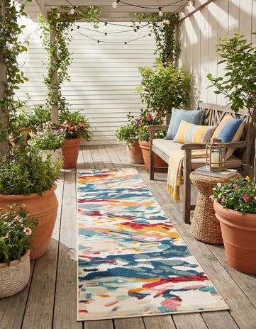 2' 7 x 10' Easy-Clean Casablanca Indoor / Outdoor Runner Rug