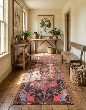 3' 5 x 9' 1 Hand Knotted Ultra Vintage Persian Wool Runner Rug