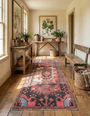 3' 5 x 9' 1 Hand Knotted Ultra Vintage Persian Wool Runner Rug