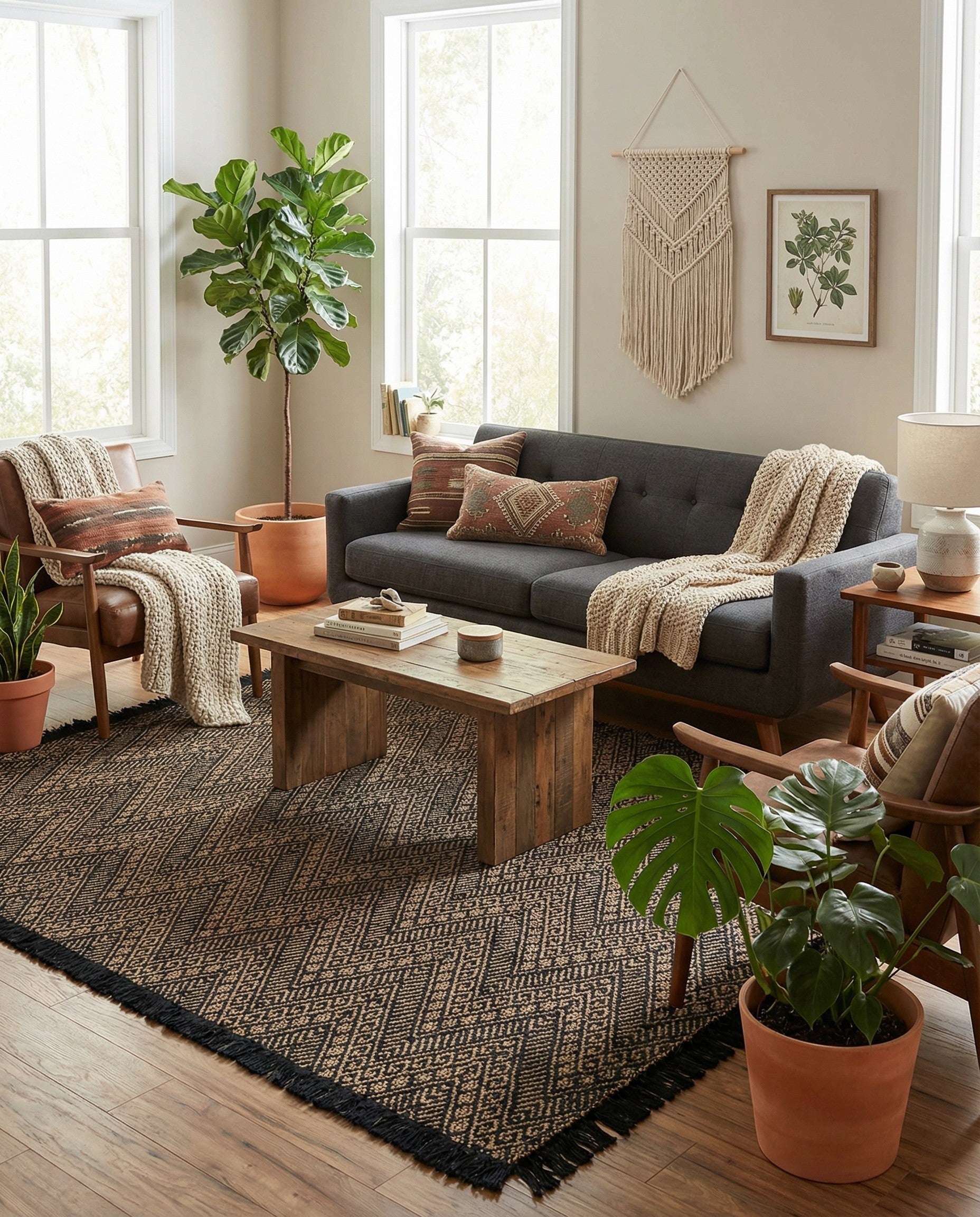  7' 10 x 7' 10  Hand Braided Jute Square Rug