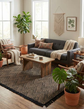 7' 10 x 7' 10 Handmade Braided Jute Square Rug