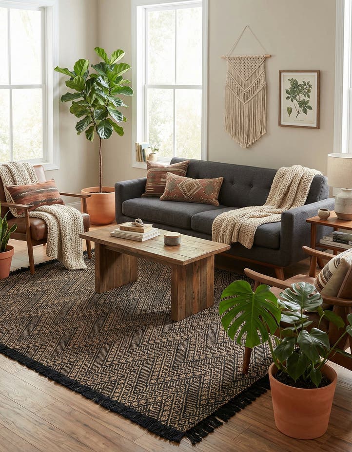 7' 10 x 7' 10 Handmade Braided Jute Square Rug