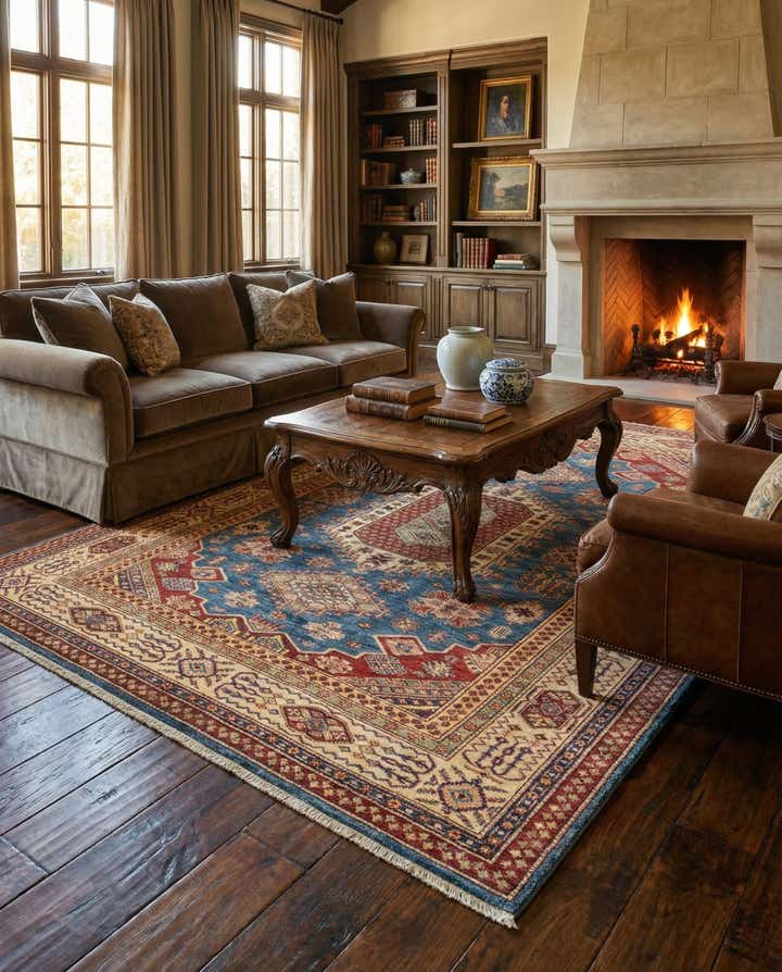 5' 8 x 7' 8 Hand Knotted Kazak Oriental Rug