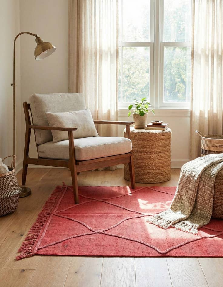 Detail image of 3' 4 x 4' 8  Hand Woven Kilim Modern Wool Rug