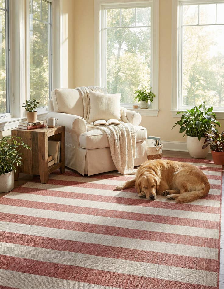 Detail image of  10' x 14'  Washable Ribbon Indoor / Outdoor Rug