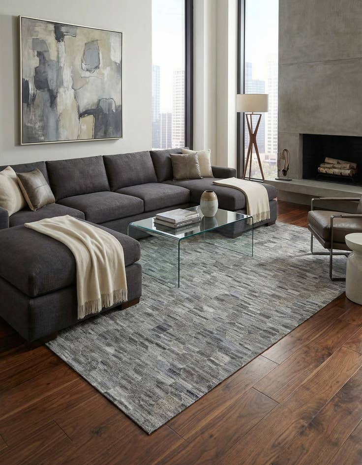 Detail image of 5' 1 x 8' 2 Cowhide Rug