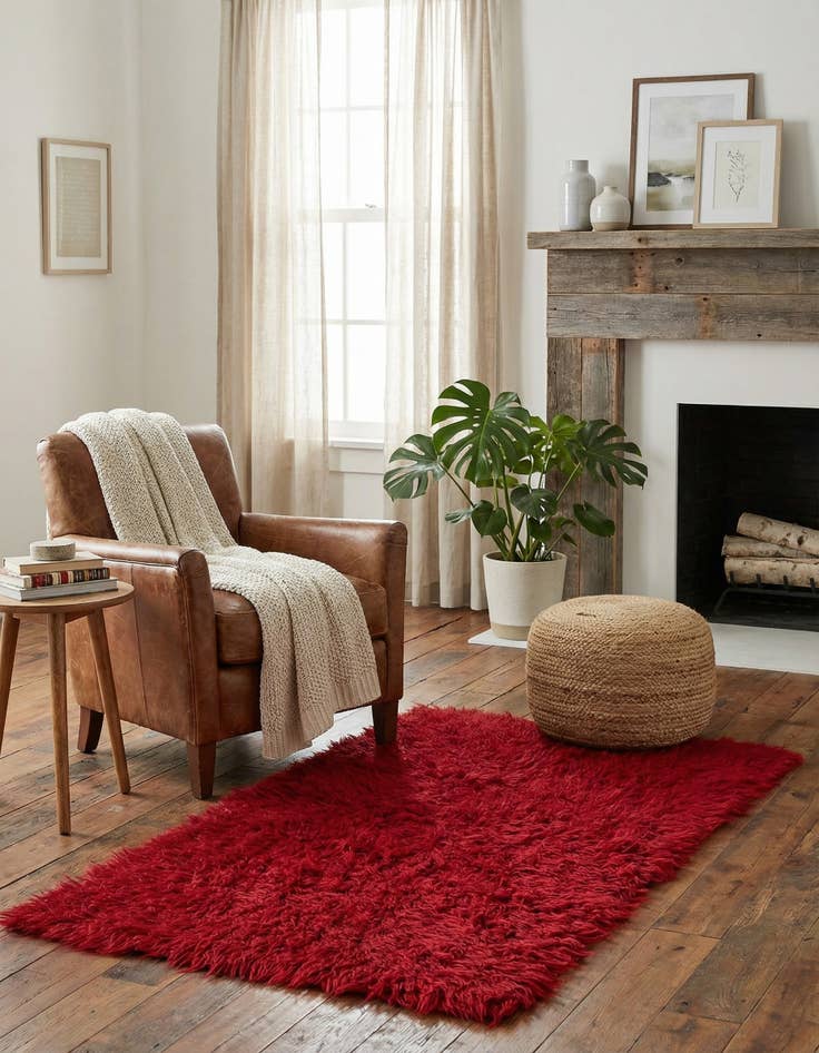 Detail image of 2' 4 x 4' 4  Hand Knotted Moroccan Wool Rug