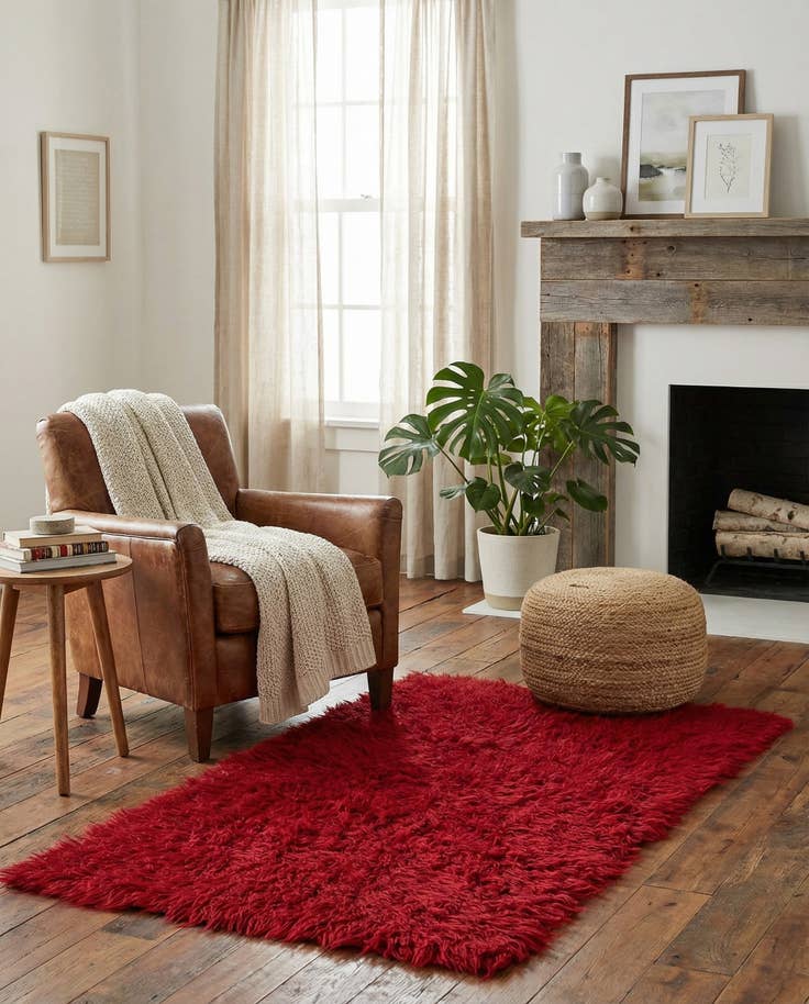 Detail image of 2' 4 x 4' 4 Hand Knotted Moroccan Wool Rug