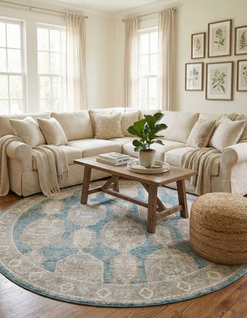 Blue Lola Round Rug