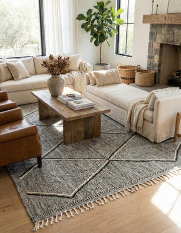 6' 6 x 9' 4 Hand Knotted Moroccan Wool Rug