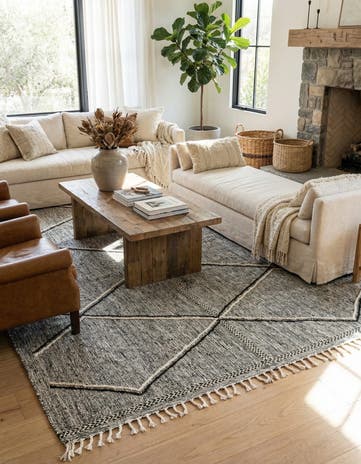 6' 6 x 9' 4 Hand Knotted Moroccan Wool Rug