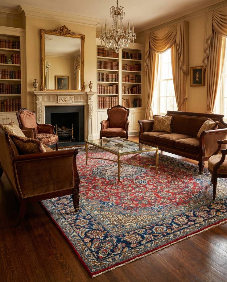 Detail image of 7' 10 x 10' 2 Kashan Wool Rug