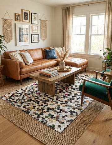 5' 1 x 8' Cowhide Stocks Rug