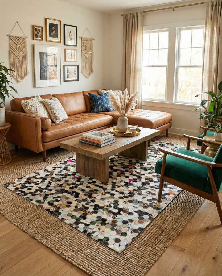 5' 1 x 8' Cowhide Stocks Rug