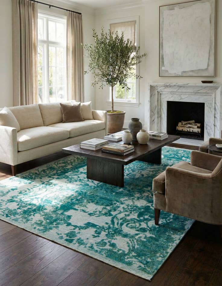 Detail image of 8' x 10'  Hand Knotted Ultra Vintage Persian Wool Rug