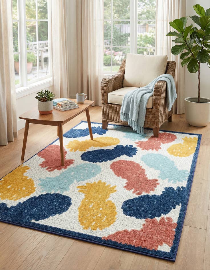 Detail image of 4' x 6'  Washable Belize Indoor / Outdoor Rug