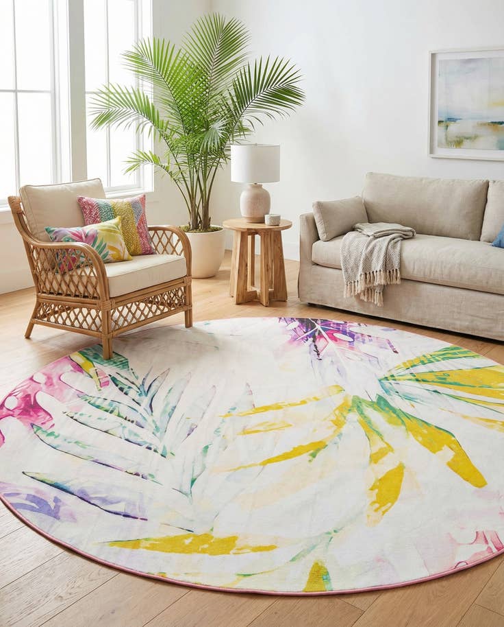 Detail image of 10' x 10' Easy-Clean Jill Zarin Caribbean Indoor / Outdoor Round Rug