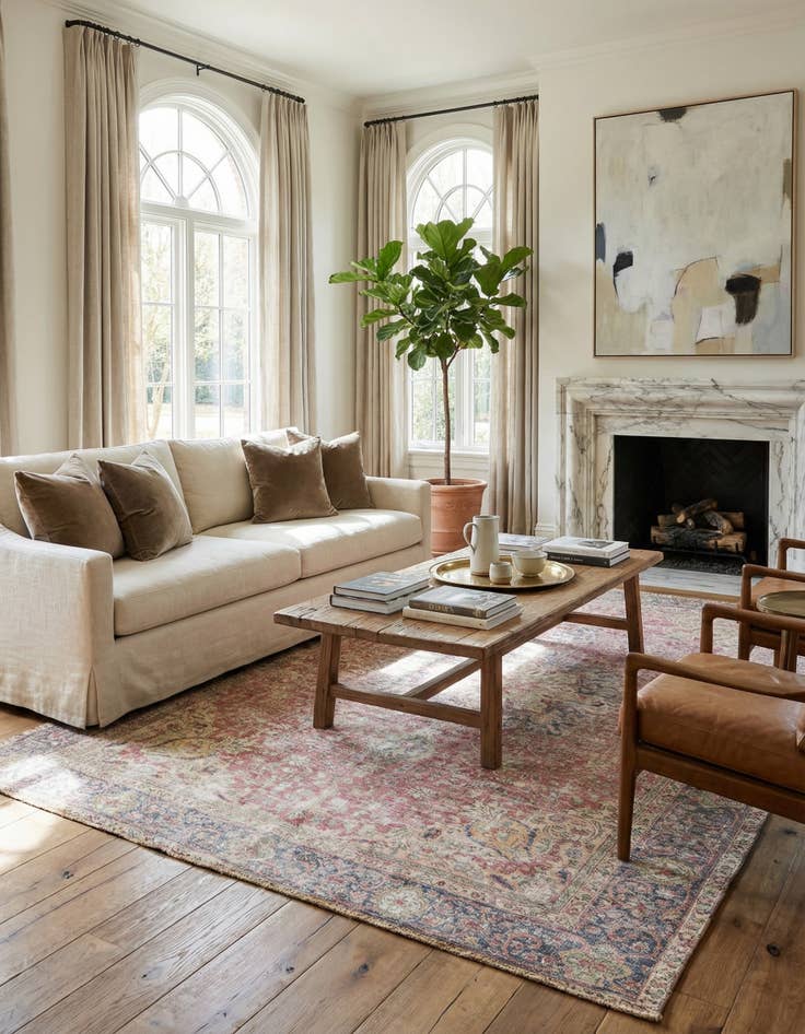 Detail image of  6' 5 x 9' 7  Hand Knotted Ultra Vintage Persian Wool Rug