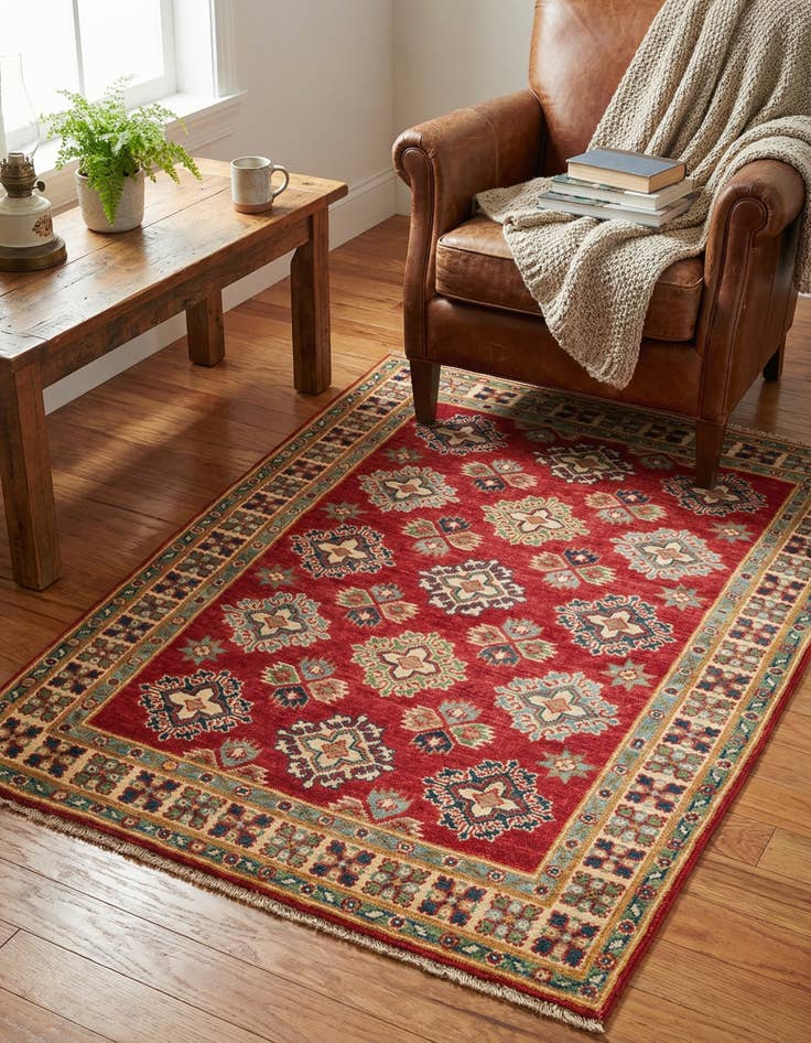 Detail image of 3' 3 x 4' 9  Hand Knotted Kazak Rug