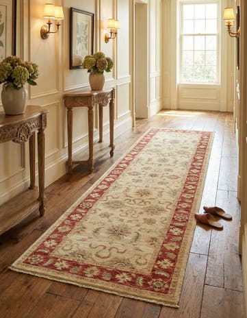 3' x 9' 7 Hand Knotted Peshawar Ziegler Runner Rug