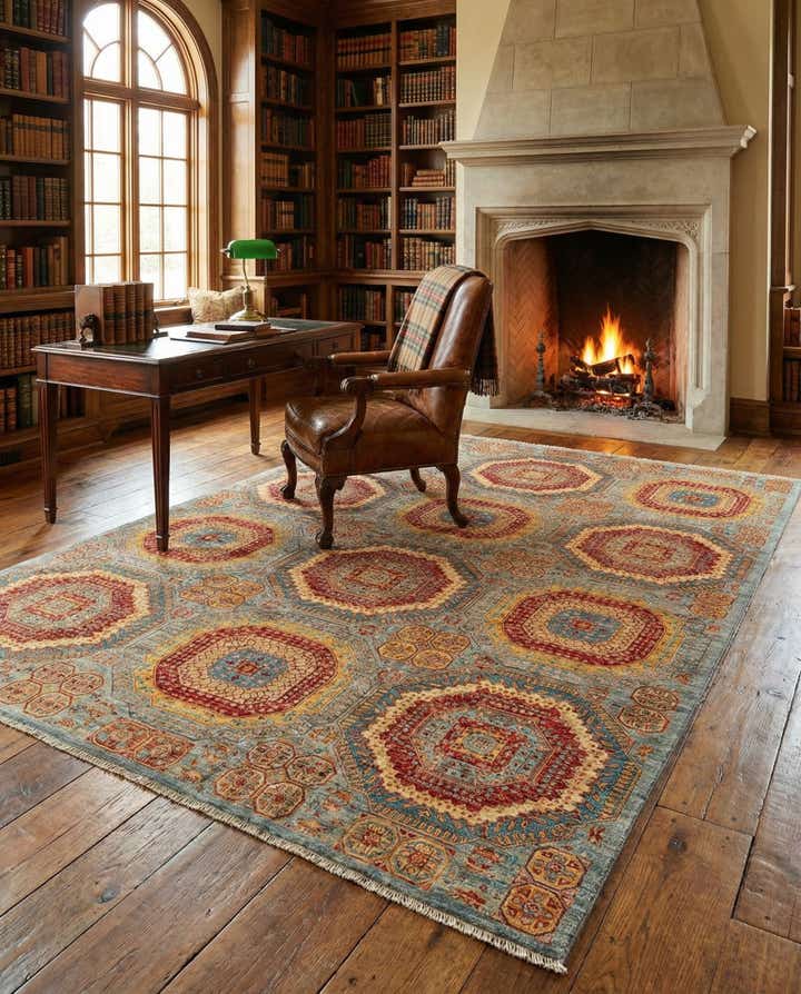 6' 10 x 9' 5 Hand Knotted Mamluk Ziegler Oriental Rug