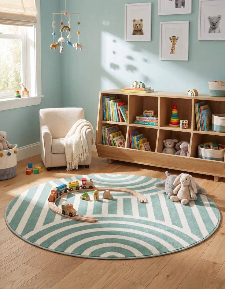Detail image of 4' x 4' Whimsy Kids Round Rug