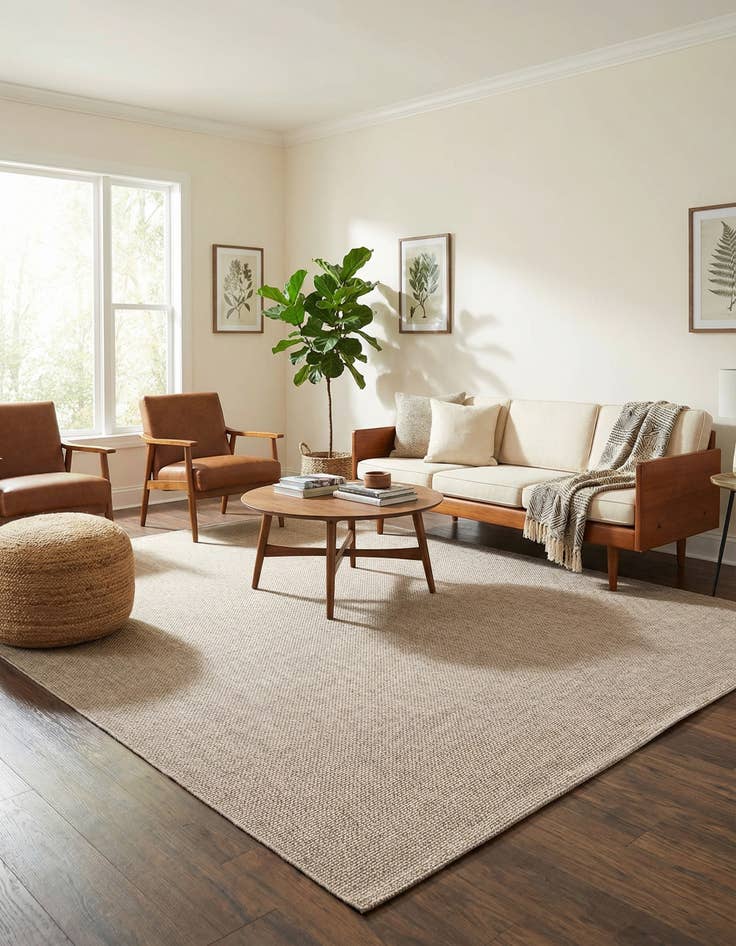 Detail image of  10' x 13' 1  Washable Solid Indoor / Outdoor Rug