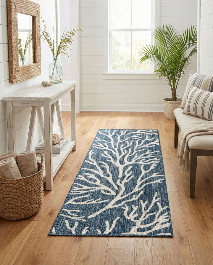 2' x 5' 3 Easy-Clean Coastal Indoor / Outdoor Runner Rug