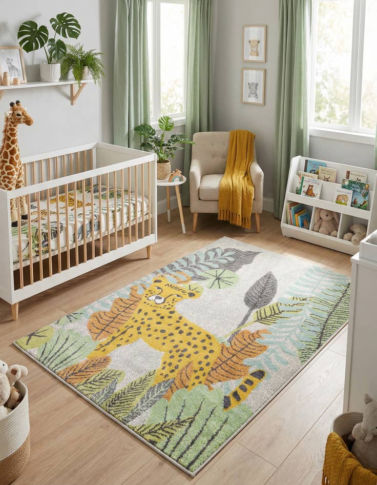 Detail image of 4' x 6' Leopard Whimsy Kids Rug
