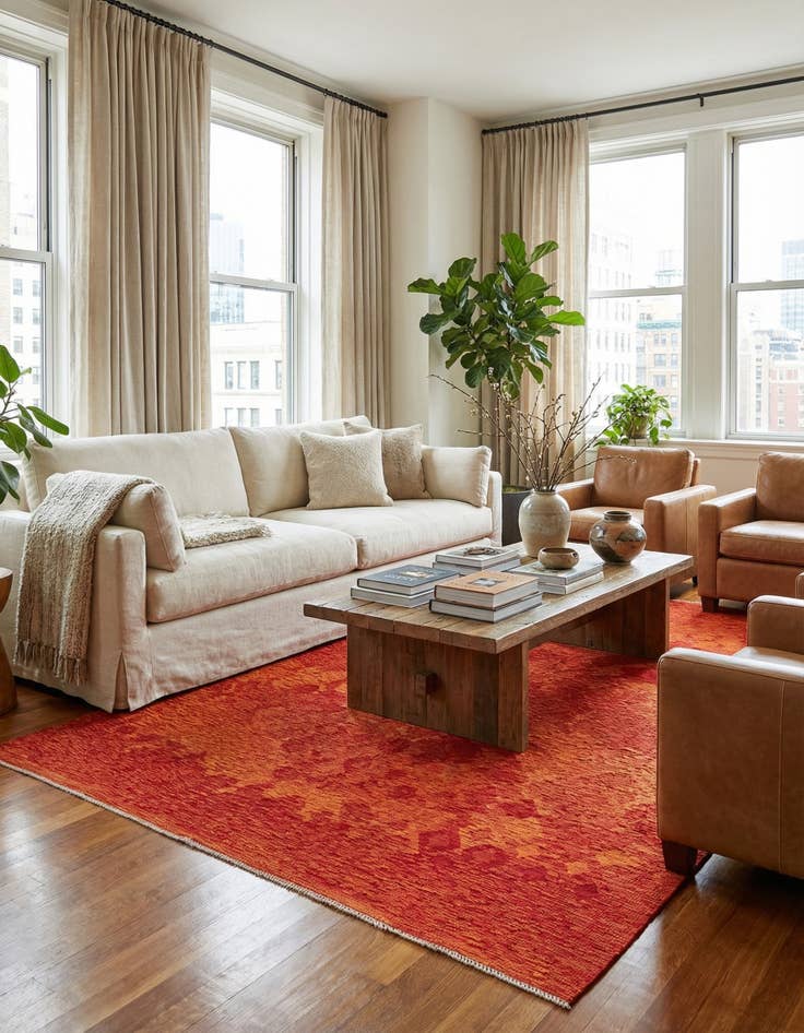 Detail image of 6' 8 x 9' 10  Hand Woven Kilim Modern Wool Rug