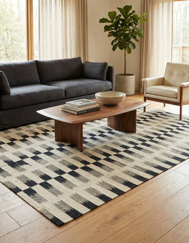 Detail image of 6' x 7' 7  Hand Woven Kilim Modern Wool Rug