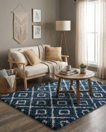  4' x 6' Lattice Shag Rug