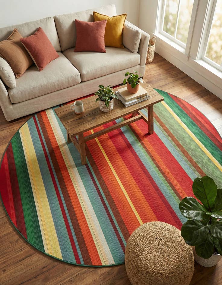 Detail image of 7' 10 x 10'  Washable Modern Indoor / Outdoor Oval Rug