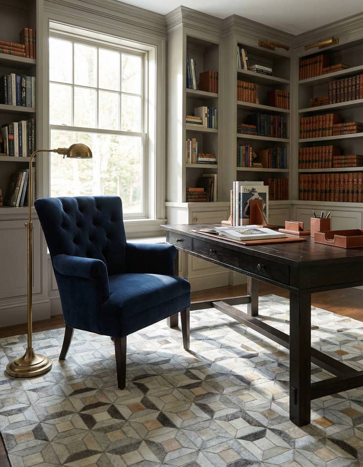 Detail image of  5' x 8' Cowhide Leather Rug