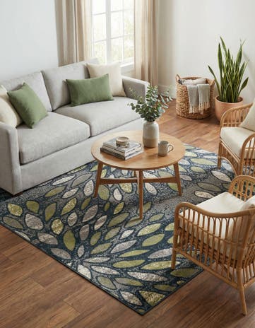Navy Blue Charleston Square Rug
