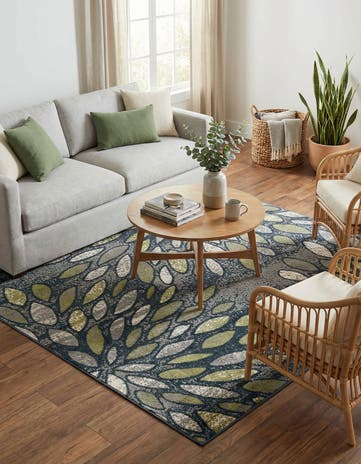Navy Blue Charleston Square Rug